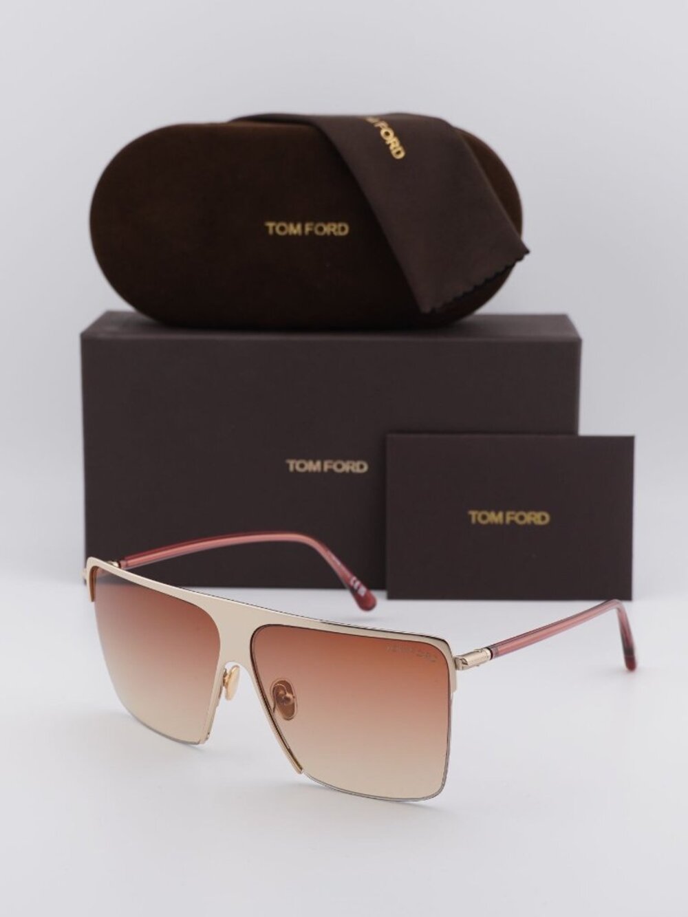 Tom Ford Sofi FT0840 28T Square Sunglasses - Rose Gold /Bordeaux Gradient